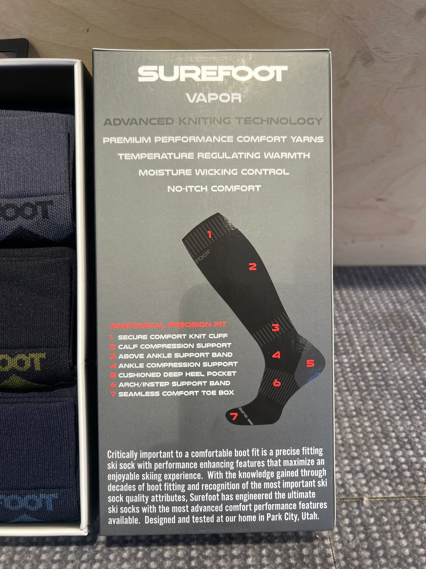 Alpinsokk herre Vapor Plus 3 Pakk Farge fra Surefoot